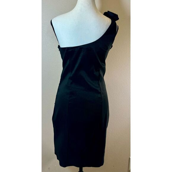 NWOT SNAP Elegant Ruched One Shoulder Black Formal Dress Women's Large - Picture 4 of 10